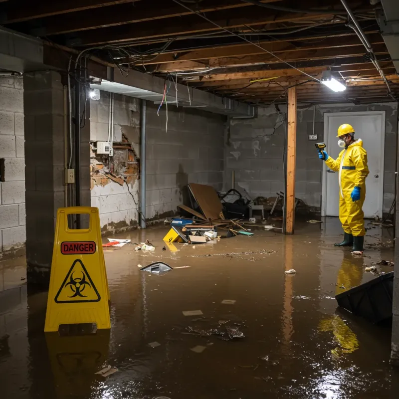 Flooded Basement Electrical Hazard in Holden, MA Property